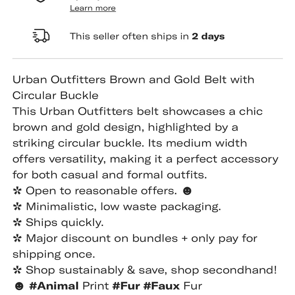 NWOT: Urban Outfitters Leopard Print Belt - Black and Tan - Picture 8 of 15